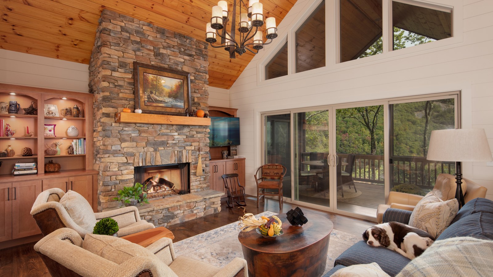 Custom mountain home living room